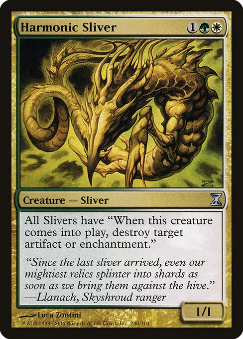 Harmonic Sliver, carta Magic di tipo Creature — Sliver illustrata da Luca Zontini