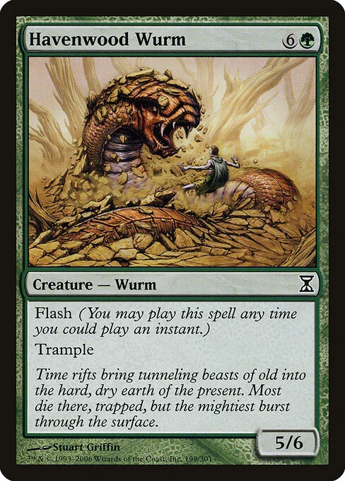 Havenwood Wurm, carta Magic di tipo Creature — Wurm illustrata da Stuart Griffin
