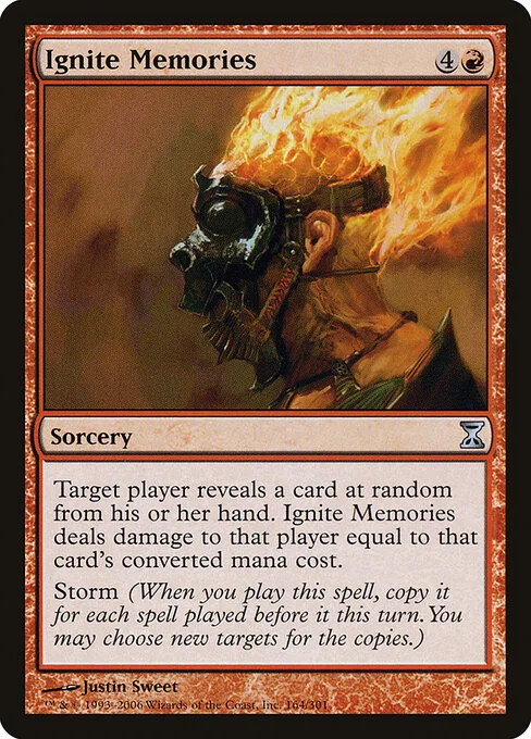Ignite Memories, carta Magic di tipo Sorcery illustrata da Justin Sweet