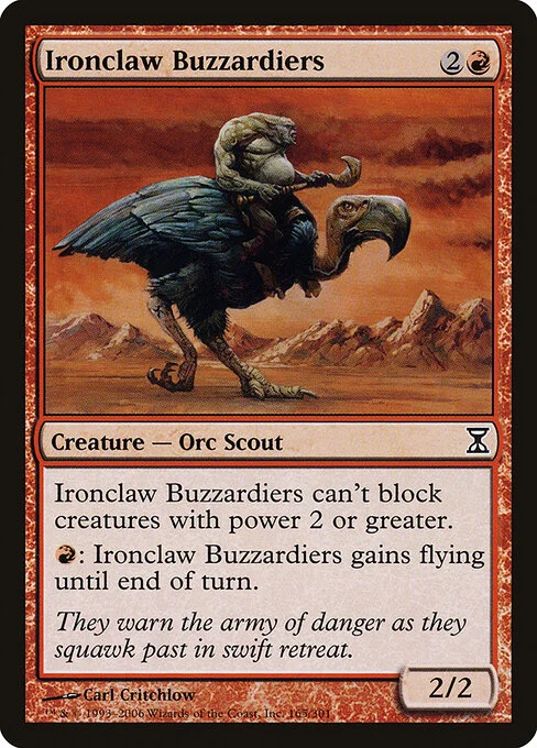 Ironclaw Buzzardiers, carta Magic di tipo Creature — Orc Scout illustrata da Carl Critchlow