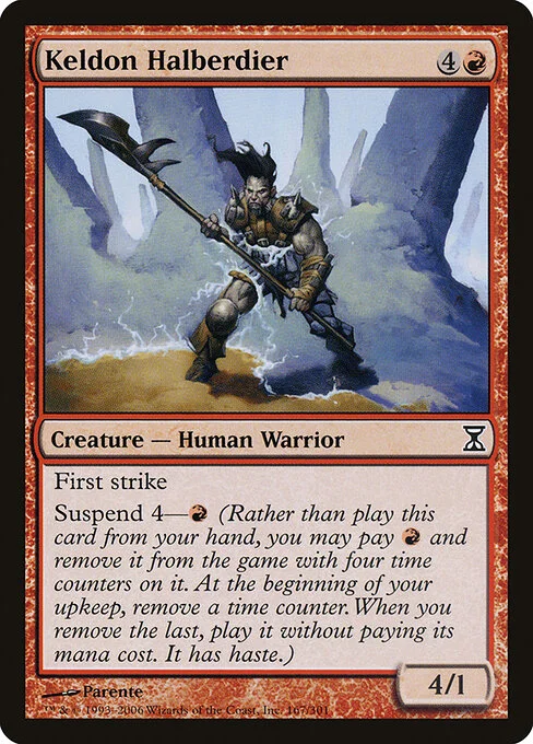 Keldon Halberdier, carta Magic di tipo Creature — Human Warrior illustrata da Paolo Parente