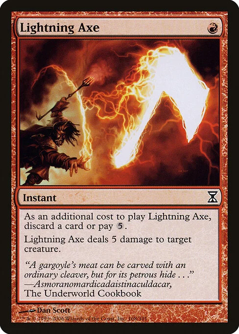 Lightning Axe, carta Magic di tipo Instant illustrata da Dan Murayama Scott