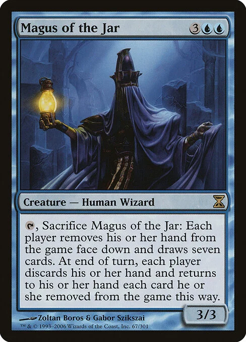 Magus of the Jar, carta Magic di tipo Creature — Human Wizard illustrata da Zoltan Boros & Gabor Szikszai
