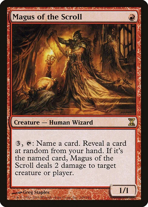 Magus of the Scroll, carta Magic di tipo Creature — Human Wizard illustrata da Greg Staples