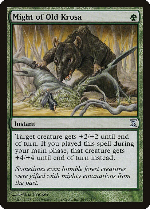 Might of Old Krosa, carta Magic di tipo Instant illustrata da Una Fricker