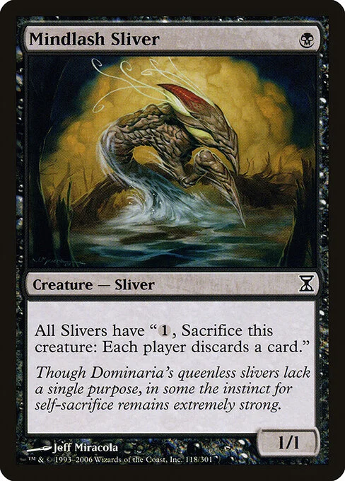 Mindlash Sliver, carta Magic di tipo Creature — Sliver illustrata da Jeff Miracola