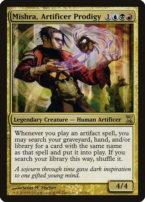 Mishra, Artificer Prodigy, carta Magic di tipo Legendary Creature — Human Artificer illustrata da Scott M. Fischer