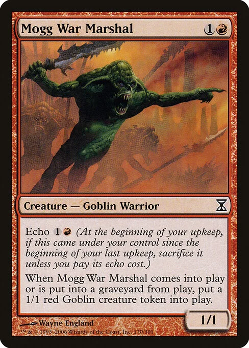 Mogg War Marshal, carta Magic di tipo Creature — Goblin Warrior illustrata da Wayne England