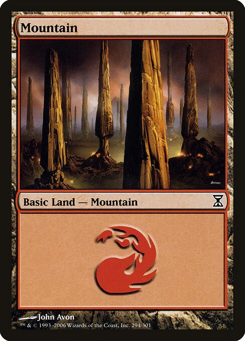 Mountain, carta Magic di tipo Basic Land — Mountain illustrata da John Avon