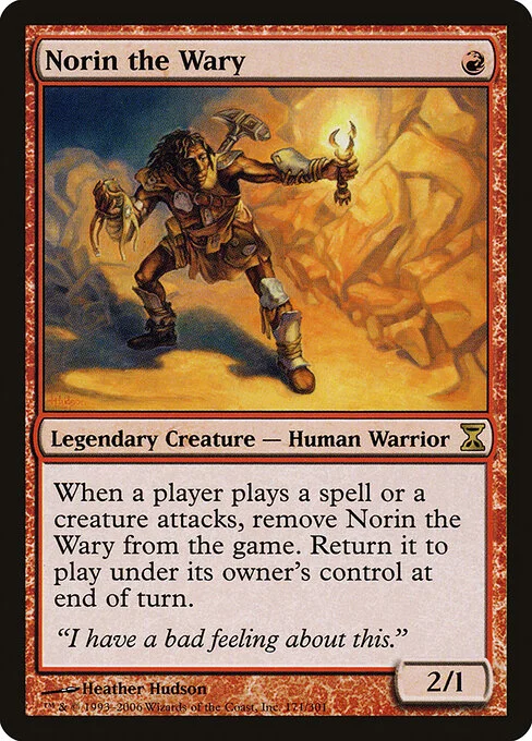 Norin the Wary, carta Magic di tipo Legendary Creature — Human Warrior illustrata da Heather Hudson