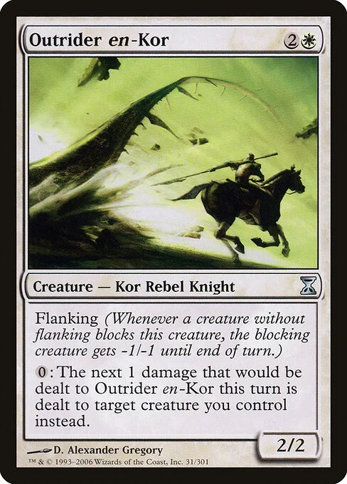 Outrider en-Kor, carta Magic di tipo Creature — Kor Rebel Knight illustrata da D. Alexander Gregory