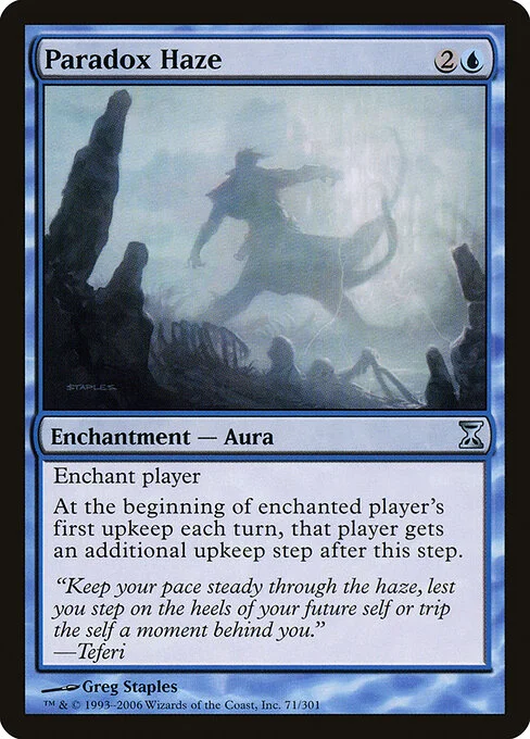 Paradox Haze, carta Magic di tipo Enchantment — Aura illustrata da Greg Staples