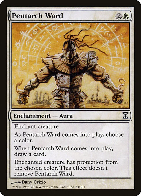 Pentarch Ward, carta Magic di tipo Enchantment — Aura illustrata da Dany Orizio
