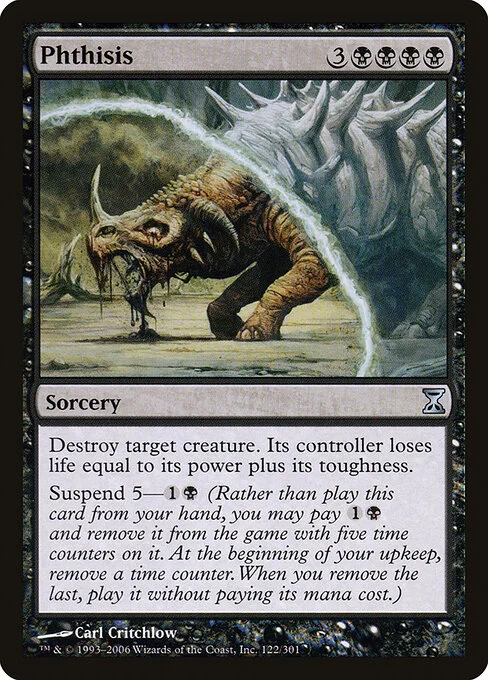 Phthisis, carta Magic di tipo Sorcery illustrata da Carl Critchlow
