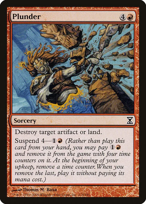 Plunder, carta Magic di tipo Sorcery illustrata da Thomas M. Baxa