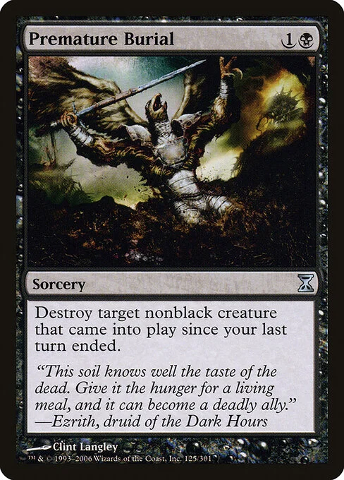 Premature Burial, carta Magic di tipo Sorcery illustrata da Clint Langley