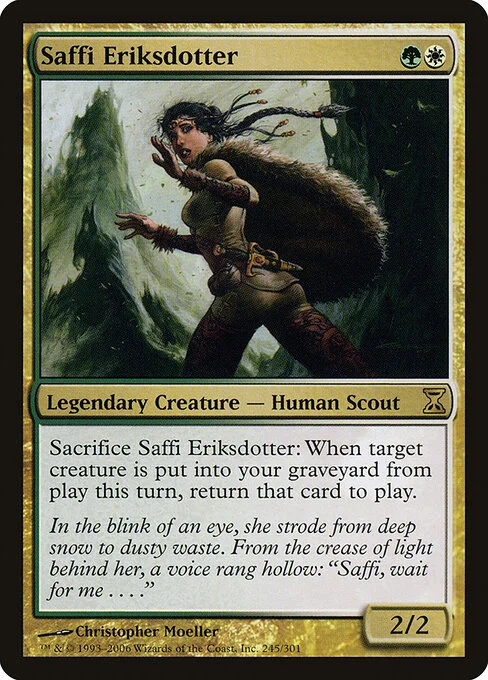 Saffi Eriksdotter, carta Magic di tipo Legendary Creature — Human Scout illustrata da Christopher Moeller