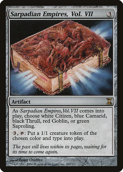 Sarpadian Empires, Vol. VII, carta Magic di tipo Artifact — Book illustrata da Doug Chaffee