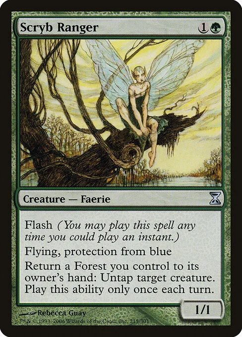 Scryb Ranger, carta Magic di tipo Creature — Faerie Ranger illustrata da Rebecca Guay