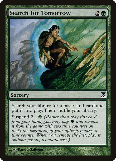 Search for Tomorrow, carta Magic di tipo Sorcery illustrata da Randy Gallegos