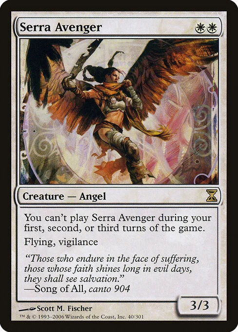 Serra Avenger, carta Magic di tipo Creature — Angel illustrata da Scott M. Fischer