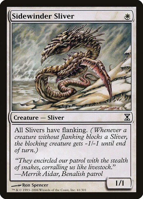 Sidewinder Sliver, carta Magic di tipo Creature — Sliver illustrata da Ron Spencer