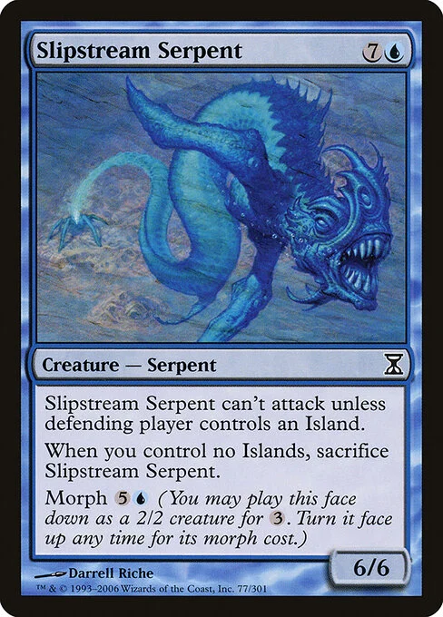 Slipstream Serpent, carta Magic di tipo Creature — Serpent illustrata da Darrell Riche