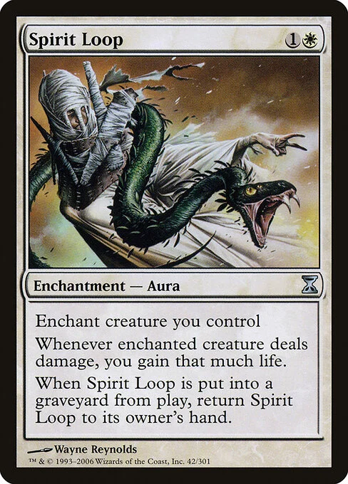 Spirit Loop, carta Magic di tipo Enchantment — Aura illustrata da Wayne Reynolds