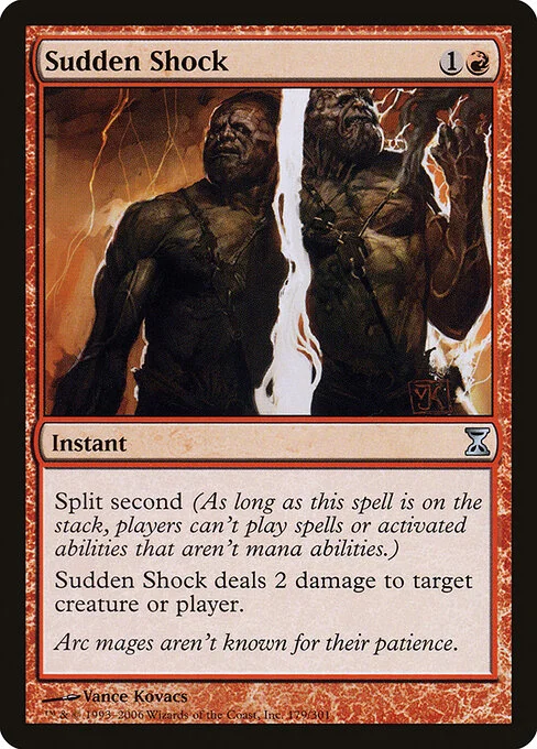 Sudden Shock, carta Magic di tipo Instant illustrata da Vance Kovacs