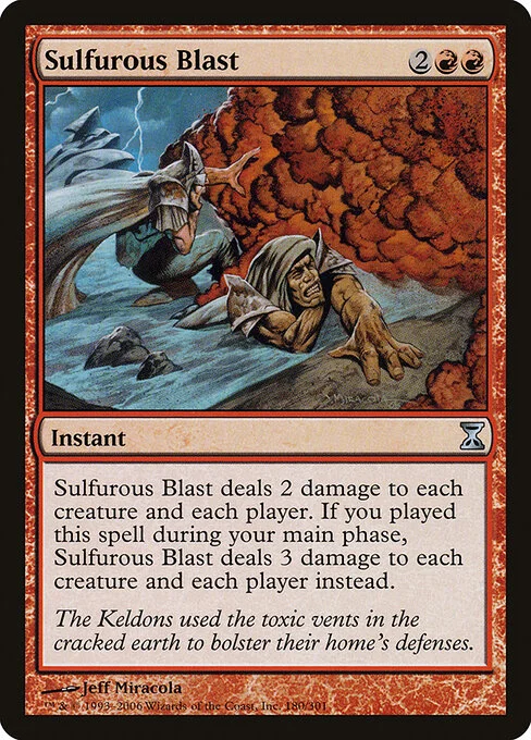 Sulfurous Blast, carta Magic di tipo Instant illustrata da Jeff Miracola