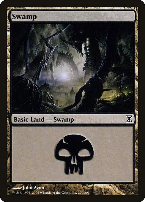 Swamp, carta Magic di tipo Basic Land — Swamp illustrata da John Avon