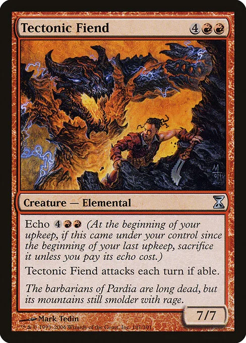 Tectonic Fiend, carta Magic di tipo Creature — Elemental illustrata da Mark Tedin