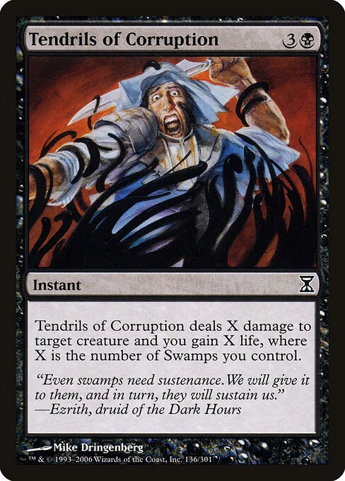 Tendrils of Corruption, carta Magic di tipo Instant illustrata da Mike Dringenberg
