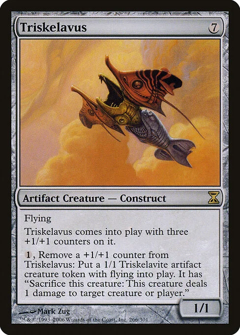 Triskelavus, carta Magic di tipo Artifact Creature — Construct illustrata da Mark Zug