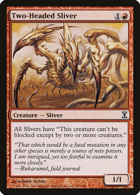 Two-Headed Sliver, carta Magic di tipo Creature — Sliver illustrata da Dany Orizio