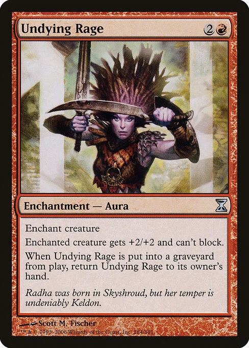 Undying Rage, carta Magic di tipo Enchantment — Aura illustrata da Scott M. Fischer