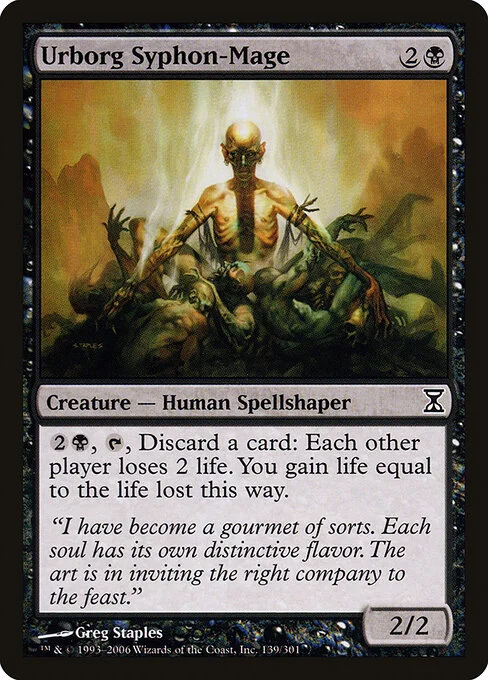 Urborg Syphon-Mage, carta Magic di tipo Creature — Human Spellshaper illustrata da Greg Staples