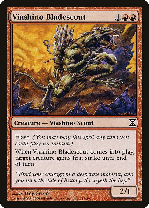 Viashino Bladescout, carta Magic di tipo Creature — Lizard Scout illustrata da Dany Orizio