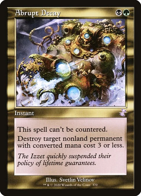 Abrupt Decay, carta Magic di tipo Instant illustrata da Svetlin Velinov