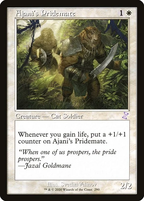 Ajani's Pridemate, carta Magic di tipo Creature — Cat Soldier illustrata da Svetlin Velinov