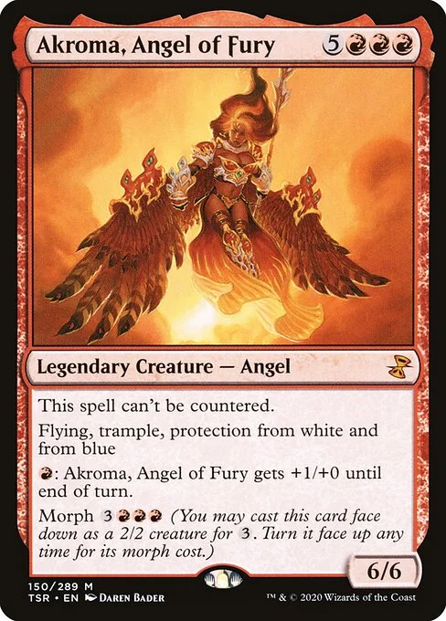 Akroma, Angel of Fury, carta Magic di tipo Legendary Creature — Angel illustrata da Daren Bader