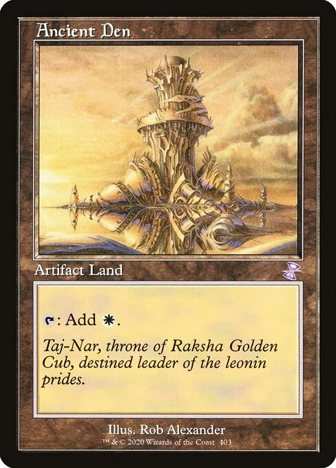 Ancient Den, carta Magic di tipo Artifact Land illustrata da Rob Alexander