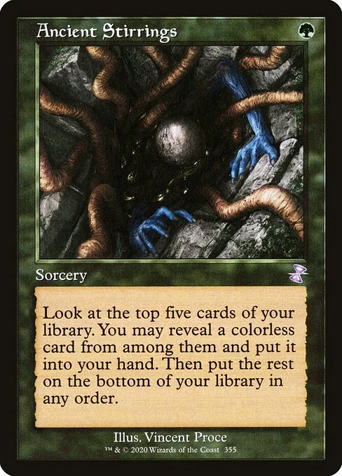 Ancient Stirrings, carta Magic di tipo Sorcery illustrata da Vincent Proce