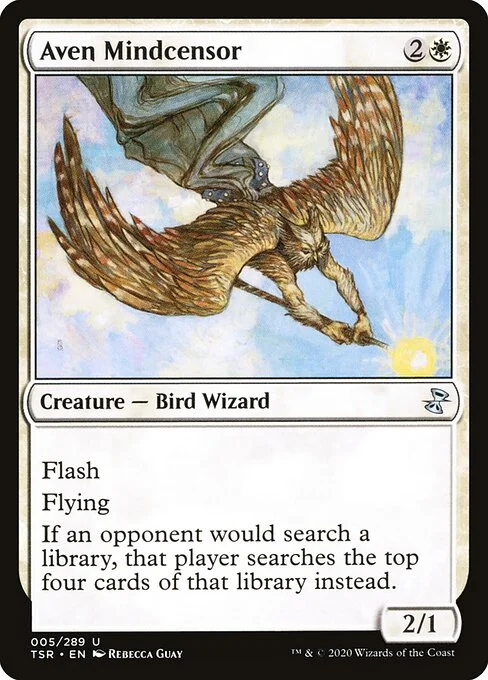 Aven Mindcensor, carta Magic di tipo Creature — Bird Wizard illustrata da Rebecca Guay