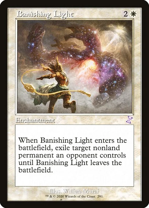Banishing Light, carta Magic di tipo Enchantment illustrata da Willian Murai