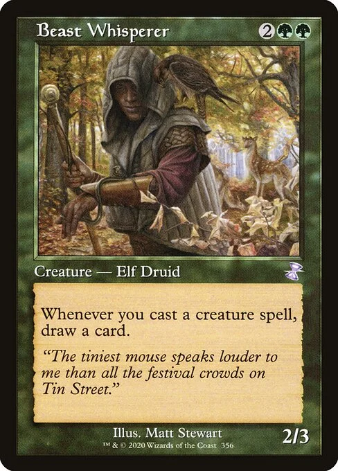 Beast Whisperer, carta Magic di tipo Creature — Elf Druid illustrata da Matt Stewart