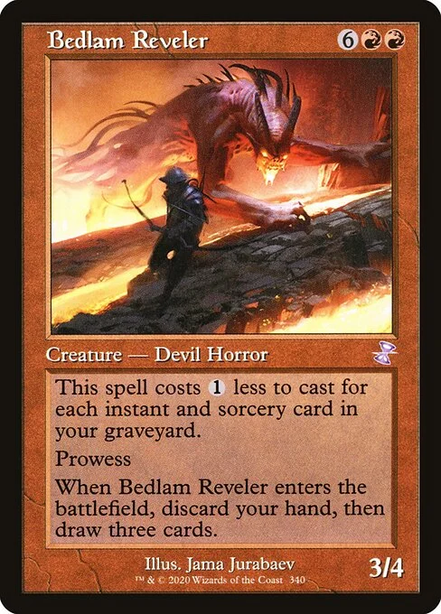 Bedlam Reveler, carta Magic di tipo Creature — Devil Horror illustrata da Jama Jurabaev