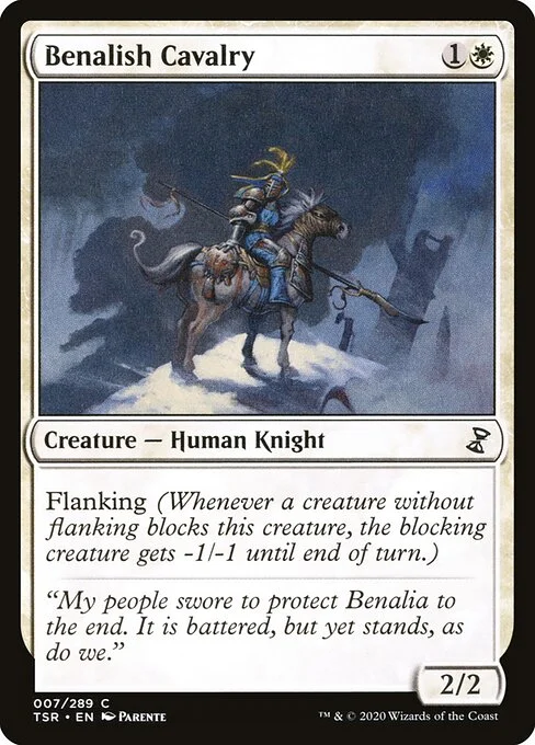 Benalish Cavalry, carta Magic di tipo Creature — Human Knight illustrata da Paolo Parente