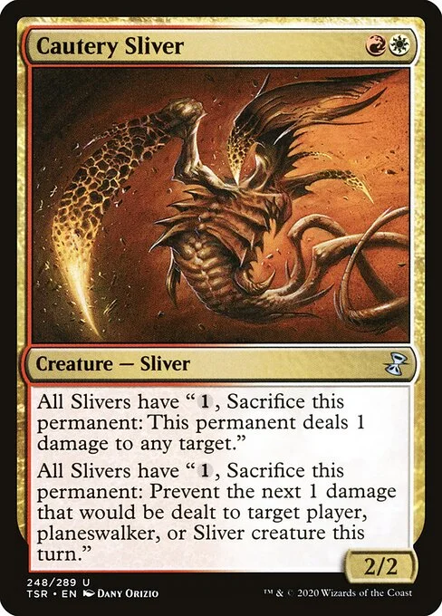 Cautery Sliver, carta Magic di tipo Creature — Sliver illustrata da Dany Orizio