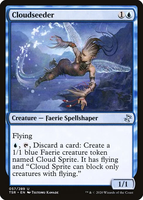 Cloudseeder, carta Magic di tipo Creature — Faerie Spellshaper illustrata da Tsutomu Kawade